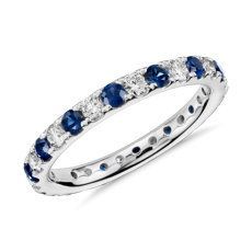 Riviera Pave Sapphire and Diamond Eternity Ring